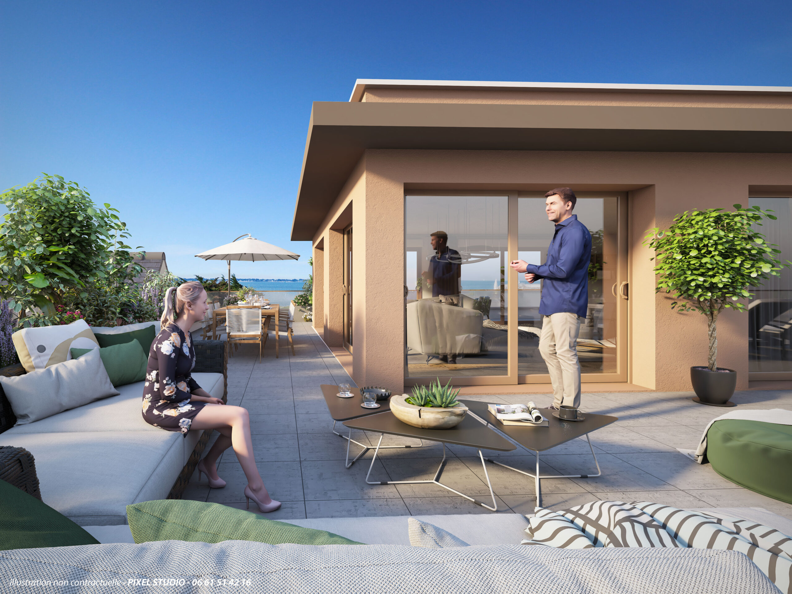 Terrasse attique sud Beau rivage